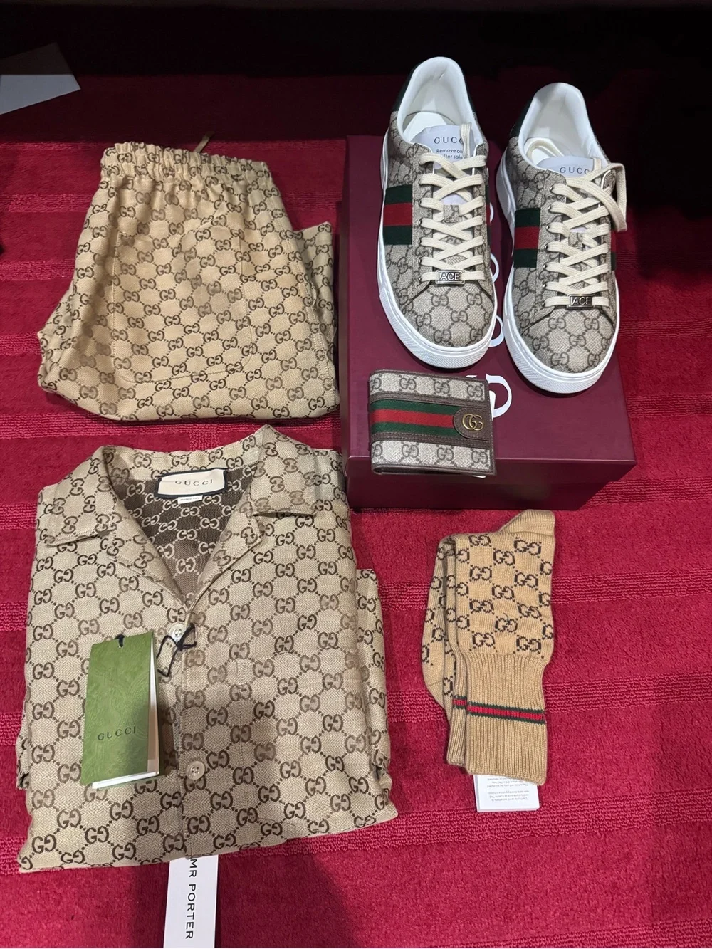 Gucci Beige and Brown All-Over GG Camp Shirt